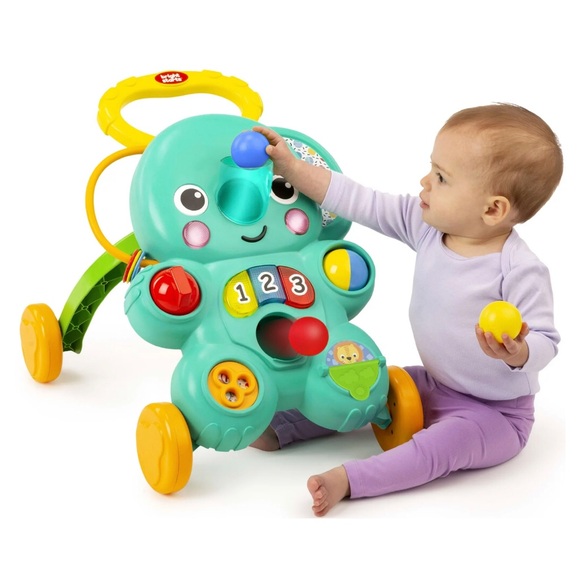 Bright Starts Stroll 'n Roll 2-in-1 Ball Play Baby Walker Elephant - Picture 1 of 4